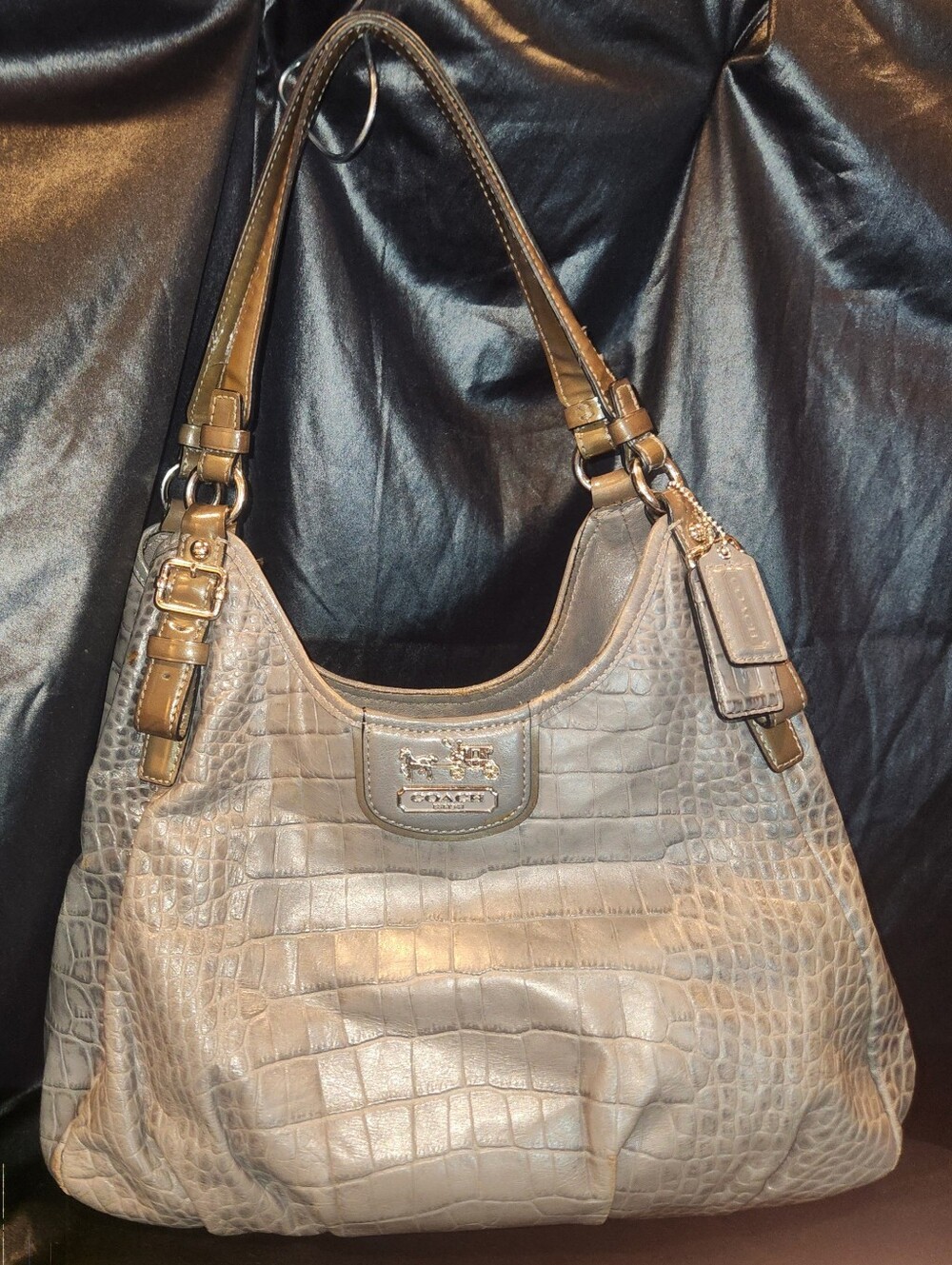 Vintage croc embossed Coach Madison